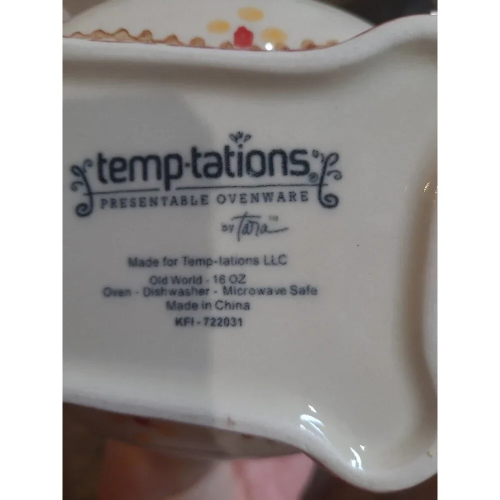 Temptations Dinnerware Old World Cow Mini Covered Casserole 16 Oz